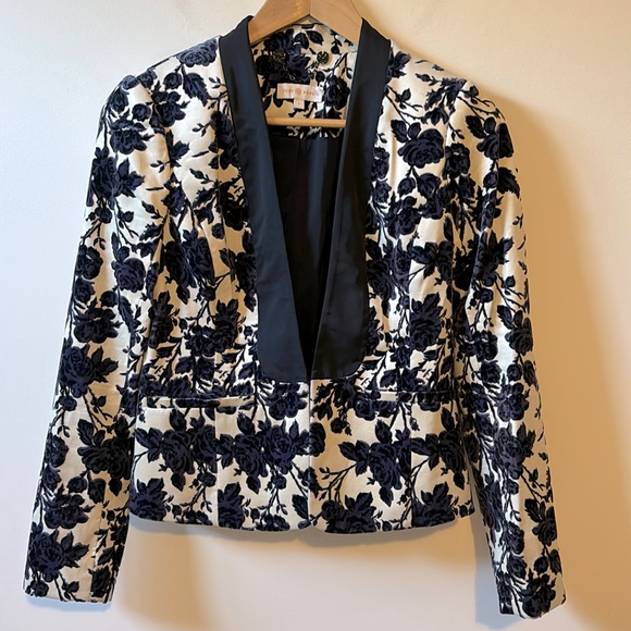 Tory Burch Dayton Velour Floral Blazer - Picture 2 of 11